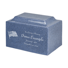 MacKenzie Classic Urn+Vault® for Ashes - Cultured Granite - Paradise Blue