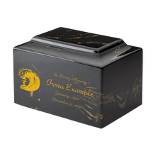 MacKenzie Classic Urn+Vault® for Ashes - Cultured Marble - Black & Gold