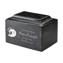 MacKenzie Classic Urn+Vault® for Ashes - Cultured Marble - Black & White