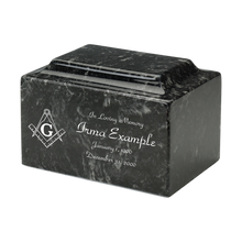 MacKenzie Classic Urn+Vault® for Ashes - Cultured Marble - Ebony