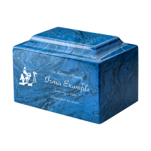 MacKenzie Classic Urn+Vault® for Ashes - Cultured Marble - Mystic Blue