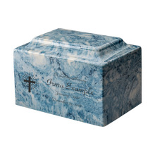 MacKenzie Classic Urn+Vault® for Ashes - Cultured Marble - Sky Blue