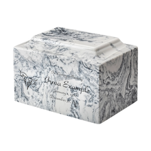 MacKenzie Classic Urn+Vault® for Ashes - Cultured Marble - White & Black
