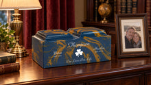 MacKenzie Companion Urn for Ashes - Cultured Marble - Blue & Gold