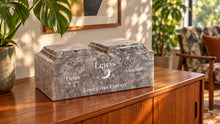 MacKenzie Companion Urn for Ashes - Cultured Marble - Cashmere Gray