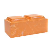 MacKenzie Companion Urn+Vault® for Ashes - Cultured Marble - Sunset Orange