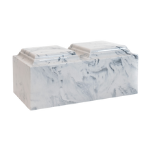 MacKenzie Companion Urn+Vault® for Ashes - Cultured Marble - White & Black