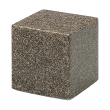 MacKenzie Small Cube Urn+Vault® for Ashes - Cultured Granite - Kodiak Brown