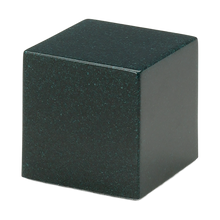 MacKenzie Small Cube Urn+Vault® for Ashes - Cultured Granite - Sea Holly Green