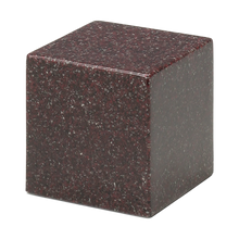 MacKenzie Small Cube Urn+Vault® for Ashes - Cultured Granite - Vintage Red
