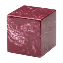 MacKenzie Small Cube Urn+Vault® for Ashes - Cultured Marble - Berry