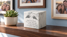 MacKenzie Small Cube Urn for Ashes - Cultured Marble - Carrera