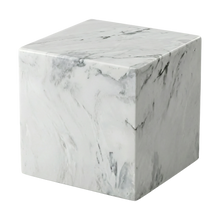 MacKenzie Small Cube Urn+Vault® for Ashes - Cultured Marble - Carrera