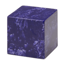 MacKenzie Small Cube Urn+Vault® for Ashes - Cultured Marble - Cobalt