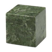 MacKenzie Small Cube Urn+Vault® for Ashes - Cultured Marble - Emerald