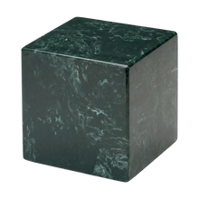 MacKenzie Small Cube Urn+Vault® for Ashes - Cultured Marble - Evergreen
