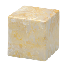 MacKenzie Small Cube Urn+Vault® for Ashes - Cultured Marble - Gold