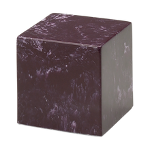 MacKenzie Small Cube Urn+Vault® for Ashes - Cultured Marble - Merlot