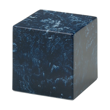 MacKenzie Small Cube Urn+Vault® for Ashes - Cultured Marble - Navy