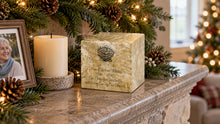 MacKenzie Small Cube Urn for Ashes - Cultured Marble - Neptune