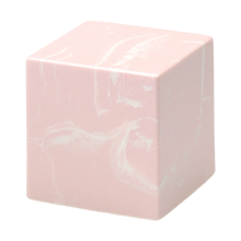 MacKenzie Small Cube Urn+Vault® for Ashes - Cultured Marble - Pink