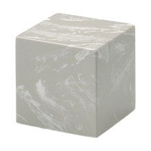 MacKenzie Small Cube Urn+Vault® for Ashes - Cultured Marble - Silver Gray