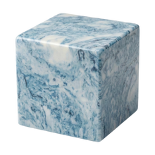 MacKenzie Small Cube Urn+Vault® for Ashes - Cultured Marble - Sky Blue