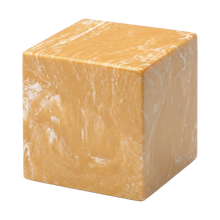 MacKenzie Small Cube Urn+Vault® for Ashes - Cultured Marble - Sunset Orange