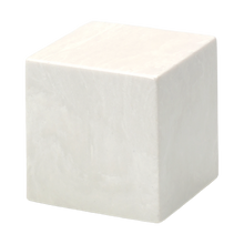 MacKenzie Small Cube Urn+Vault® for Ashes - Cultured Marble - White
