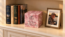 MacKenzie Small Cube Urn for Ashes - Cultured Marble - Wild Rose