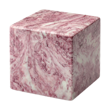 MacKenzie Small Cube Urn+Vault® for Ashes - Cultured Marble - Wild Rose