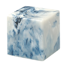 MacKenzie Small Cube Urn+Vault® for Ashes - Cultured Onyx - Sapphire