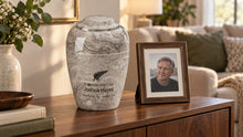 MacKenzie Grecian Urn for Ashes - Cultured Marble - Cashmere Gray
