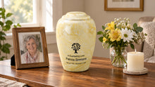 MacKenzie Grecian Urn for Ashes - Cultured Marble - Gold