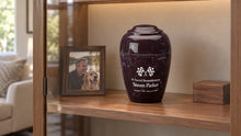 MacKenzie Grecian Urn for Ashes - Cultured Marble - Merlot