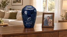 MacKenzie Grecian Urn for Ashes - Cultured Marble - Navy
