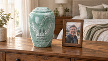 MacKenzie Grecian Urn for Ashes - Cultured Marble - Seafoam Green