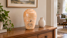 MacKenzie Grecian Urn for Ashes - Cultured Marble - Sunset Orange