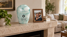 MacKenzie Grecian Urn for Ashes - Cultured Onyx - Teal