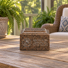 MacKenzie Keepsake Urn for Ashes - Cultured Granite - Kodiak Brown