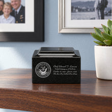 MacKenzie Keepsake Urn for Ashes - Cultured Granite - Orca Black