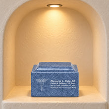 MacKenzie Keepsake Urn for Ashes - Cultured Granite - Paradise Blue