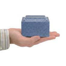 MacKenzie Keepsake Urn+Vault® for Ashes - Cultured Granite - Paradise Blue