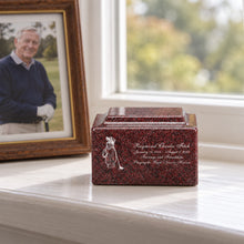 MacKenzie Keepsake Urn for Ashes - Cultured Granite - Vintage Red