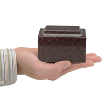 MacKenzie Keepsake Urn+Vault® for Ashes - Cultured Granite - Vintage Red