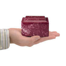 MacKenzie Keepsake Urn+Vault® for Ashes - Cultured Marble - Berry