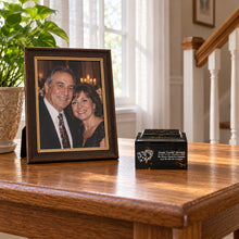 MacKenzie Keepsake Urn for Ashes - Cultured Marble - Black & Gold