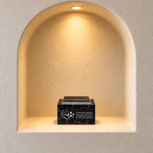 MacKenzie Keepsake Urn for Ashes - Cultured Marble - Black & White