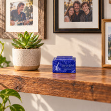 MacKenzie Keepsake Urn for Ashes - Cultured Marble - Cobalt
