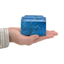 MacKenzie Keepsake Urn+Vault® for Ashes - Cultured Marble - Mystic Blue